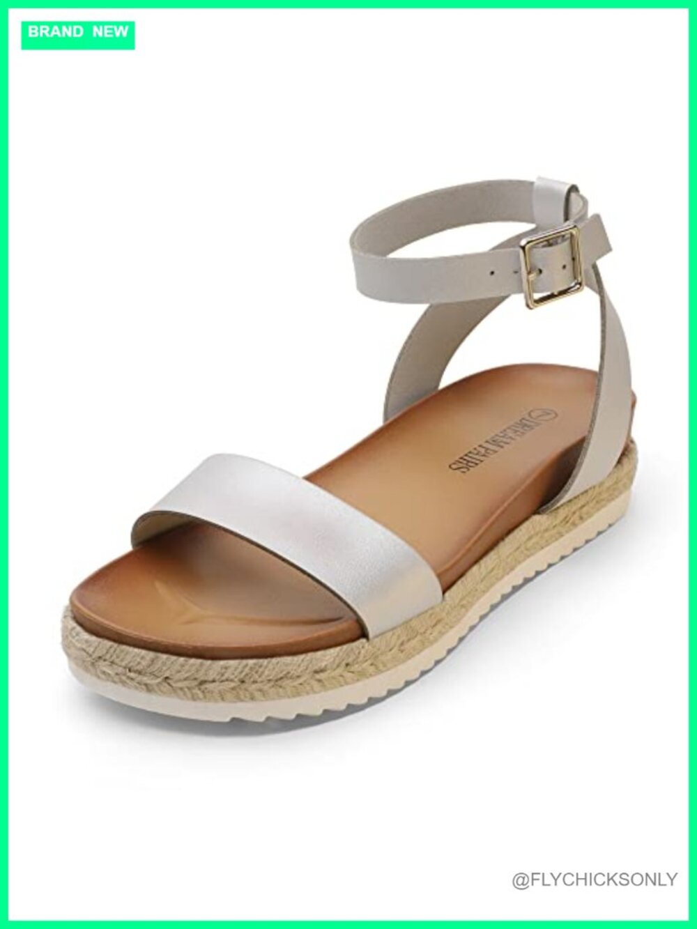Women's Open Toe Platform Espadrille Wedge Sandals Faux Leather Ankle Strap